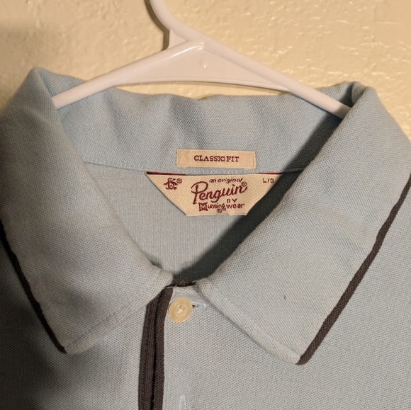Original Penguin Blue Polo Shirt Classic Fit Size Large - Picture 4 of 6